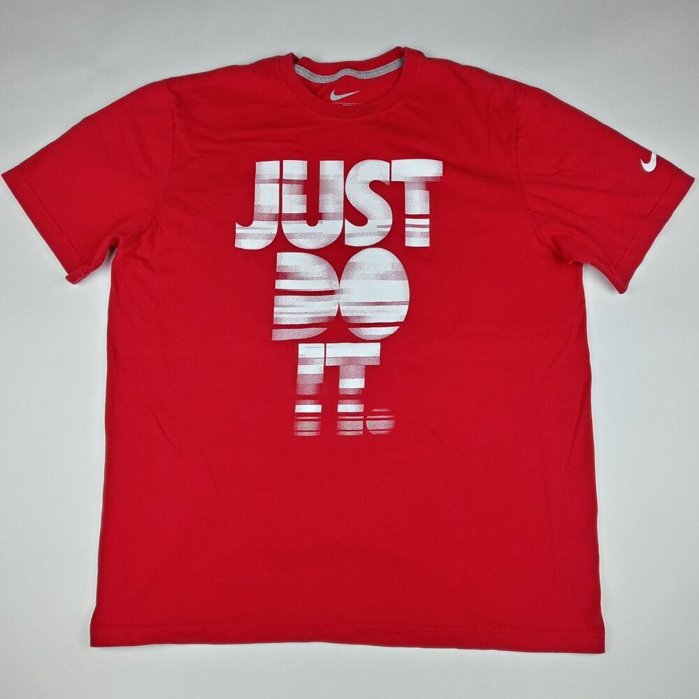 NIKE Just Do It T-Shirt Men's Size XL Short Sleeve Red Casual